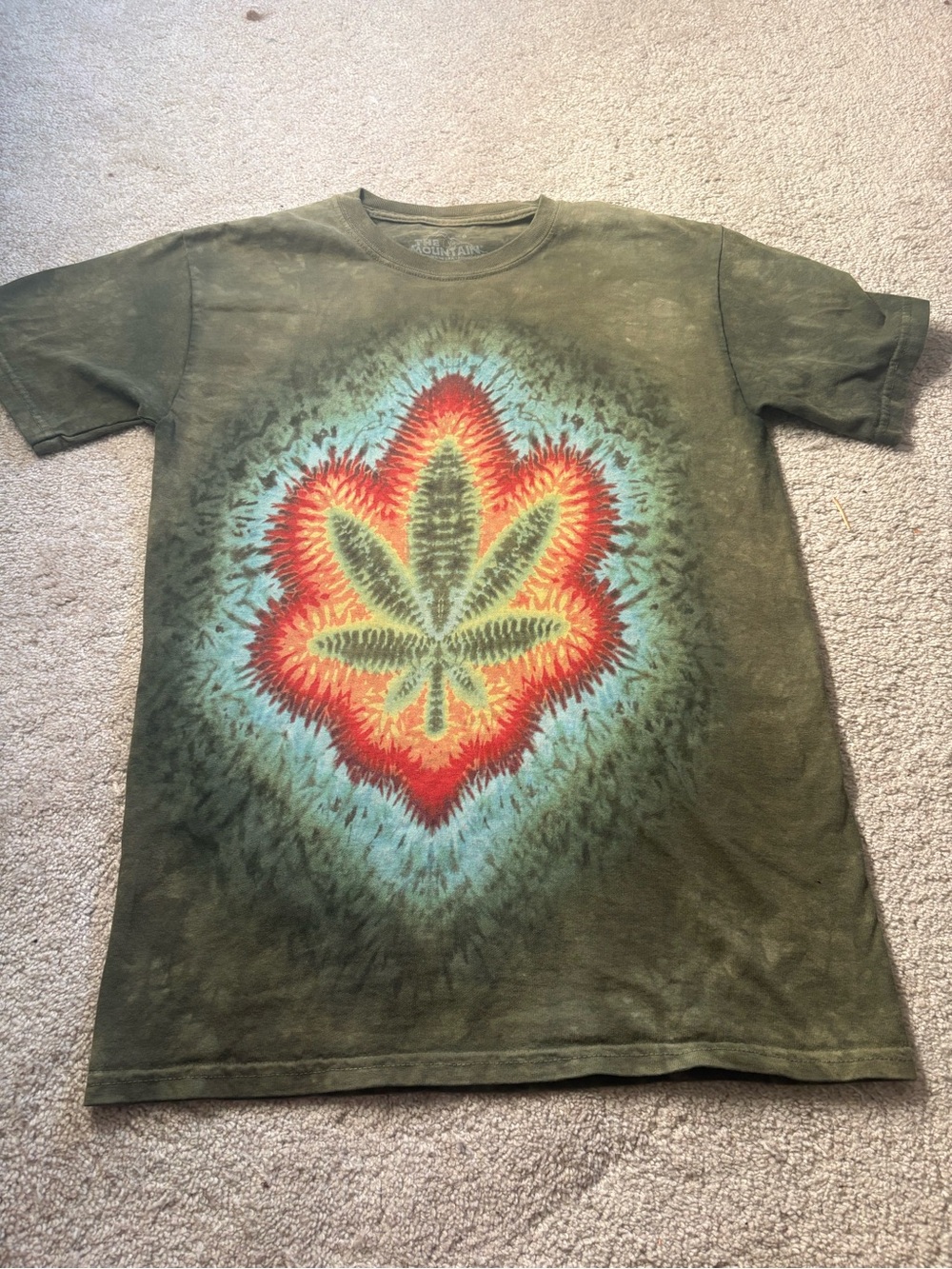 Olive Tie-Dye Leaf Graphic Tee